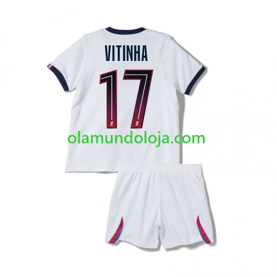 Camisola Paris Saint-Germain Vitinha 17 Criança Equipamento Segundo 2026-2027 Manga Curta